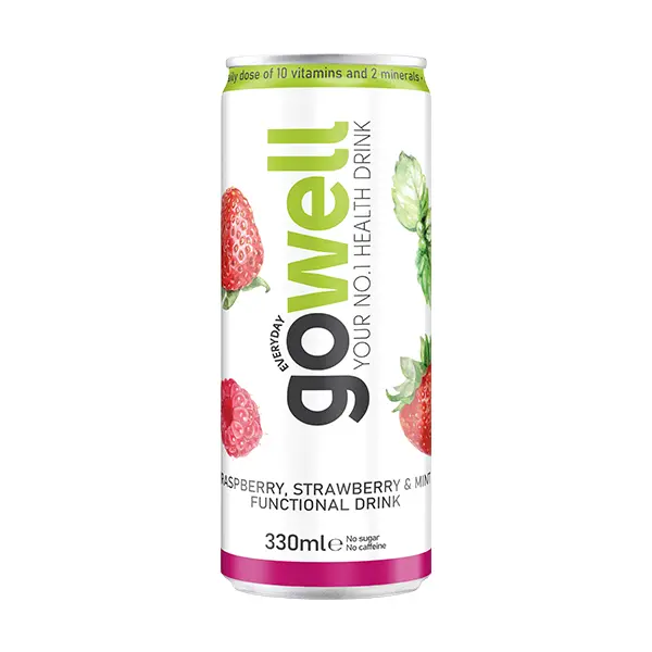 💧 مشروب فيتامين Gowell – نكهة الفراولة والليمون 🍓🍋 | 330 مل من الحيوية والنشاط